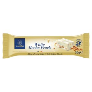 Reep witte chocolade en moka parels 50g